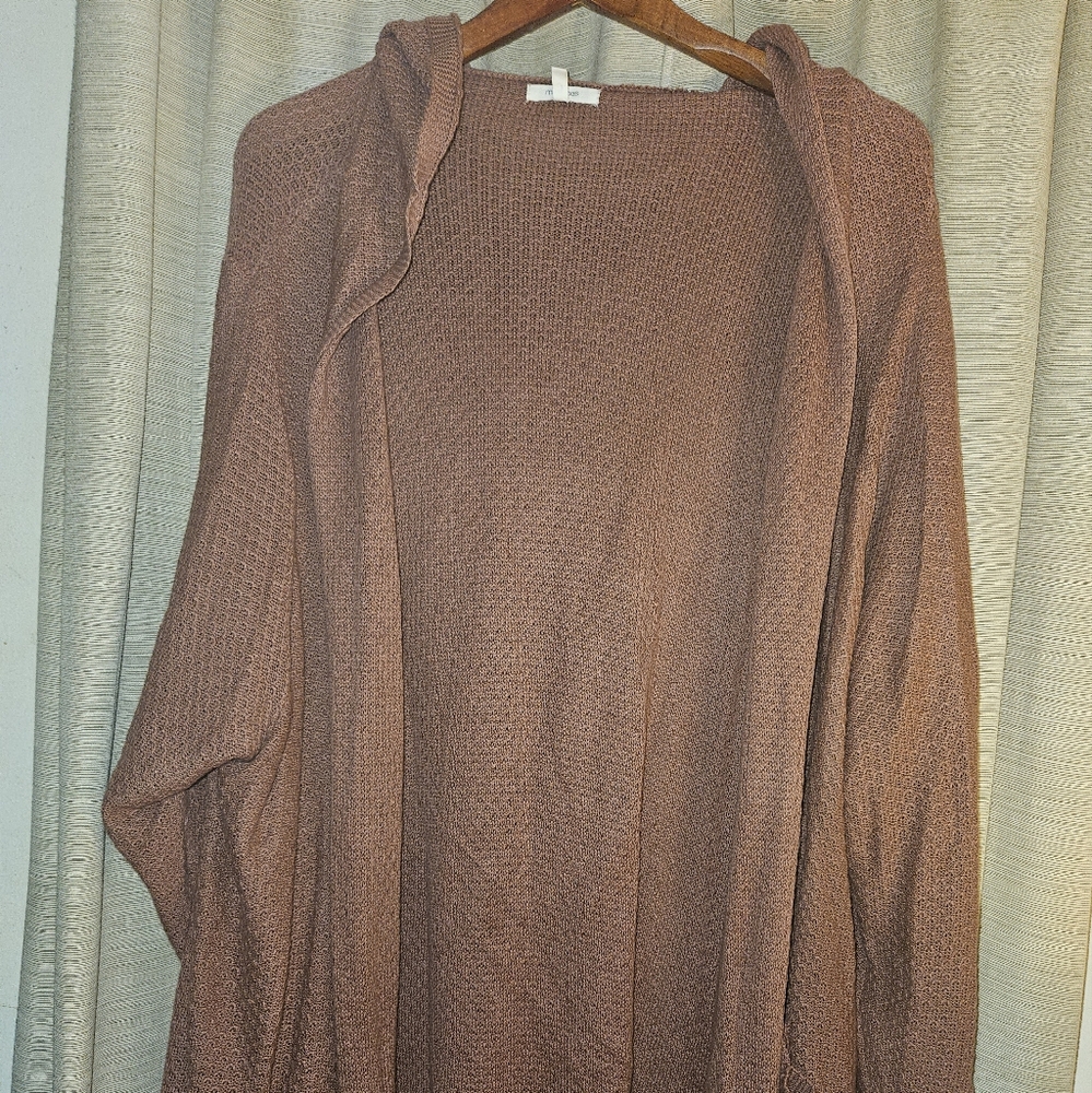 Brown Textured Cardigan